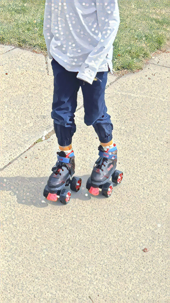 Roller skating is the best kind of play; fun and builds balance, muscle, and skill.