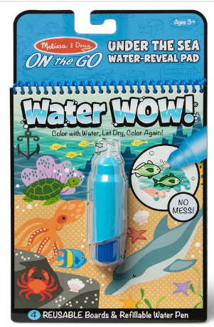 Screen free gift ideas with water and paper! Easy to bring along anywhere. 