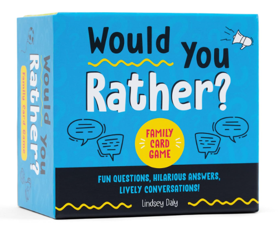 Gift ideas to keep your kids busy include this family card game. 