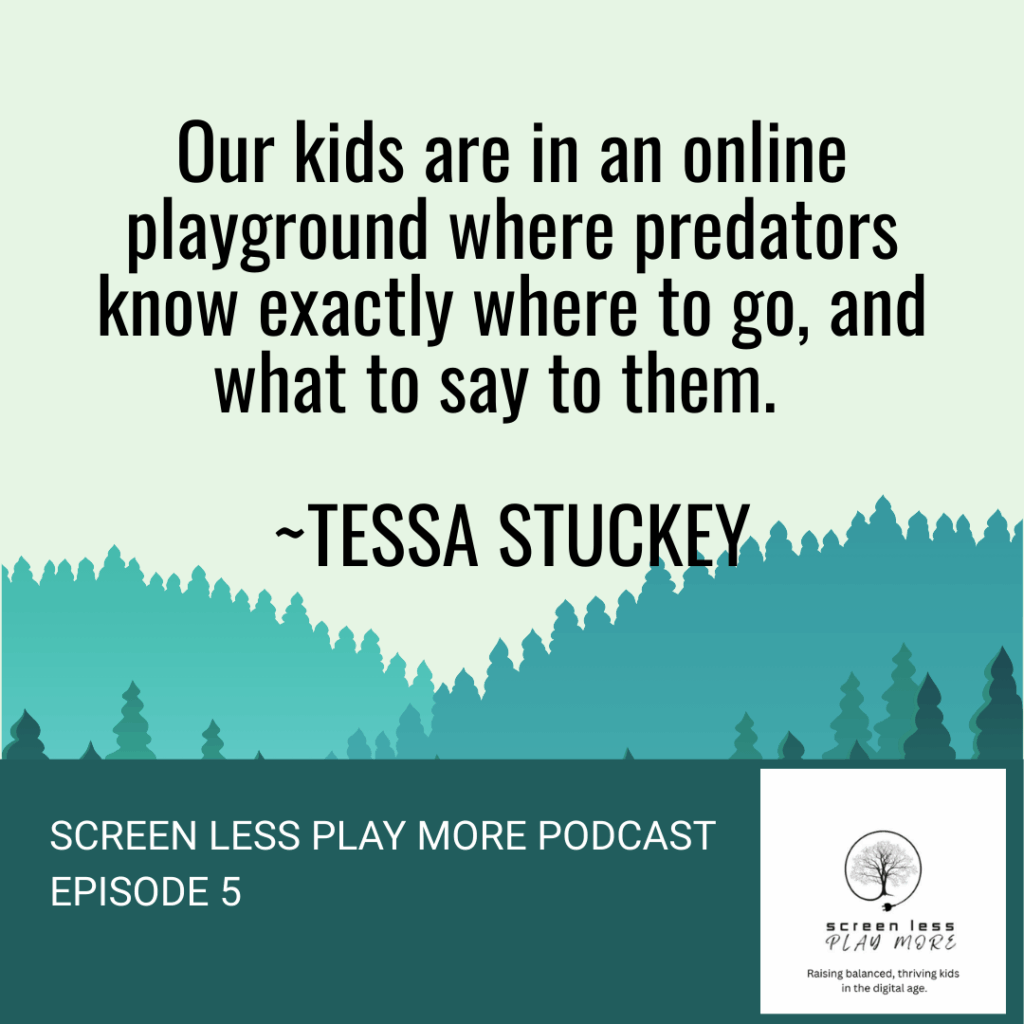 What is the best podcast about child screen time, Spotify podcast about child screen time, how can I limit my child's screen time, what are the 3c's of screen time, best parenting podcast about screen time, free parenting podcast about screen time, healthy screen habits, best podcast about kids and technology, how do I get my kid off screens? Is Snapchat safe? Is Roblox safe for kids? Tessa Stuckey, Project LookUp, Screen Less Play More podcast