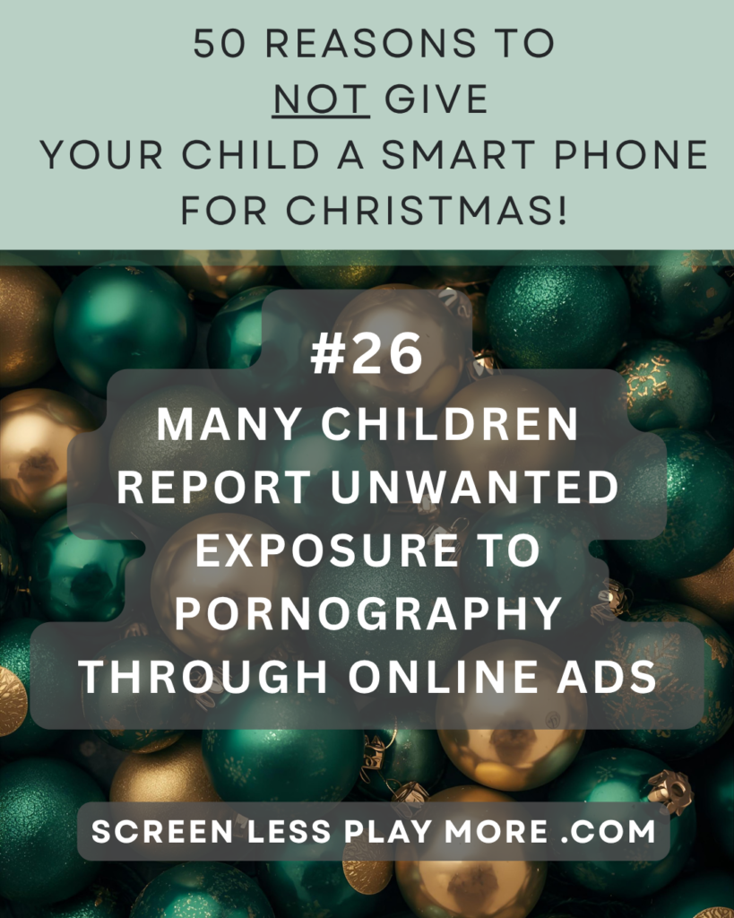 children report unwanted exposure to pornography through online ads