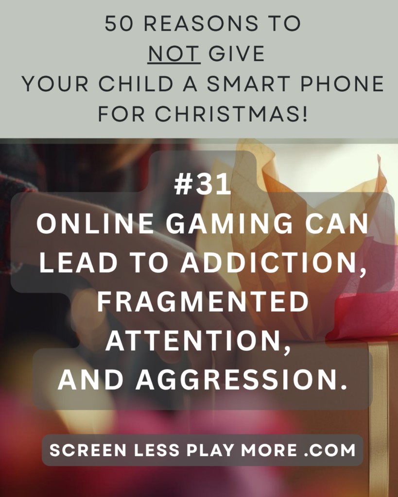 gaming addiction, age to get a smart phone for kids, screenless playmore