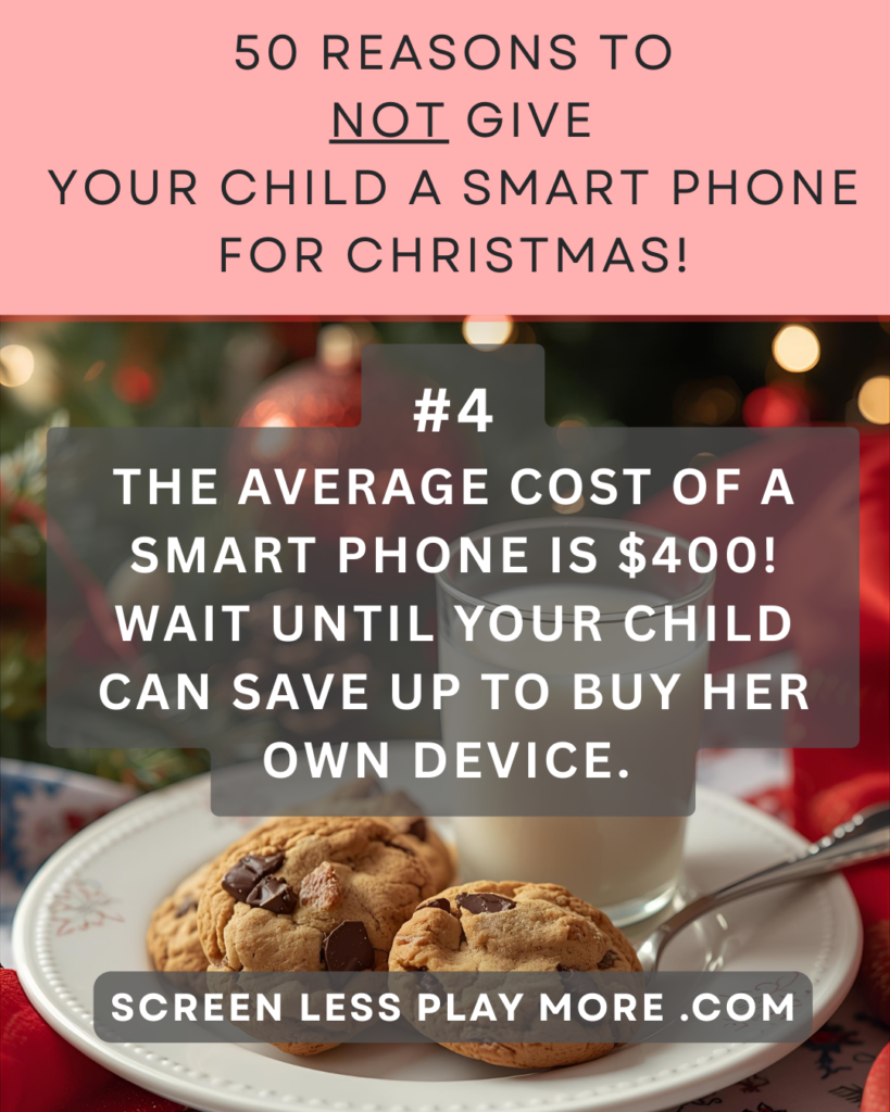 Should I get my kid a phone, when should you get your kid a phone, a child's first cell phone, guide for parents, parenting, appropriate age to introduce a mobile device, what age should kids get a phone and why, screen time dilemma, when should kids get their first phone, cellphones and devices, guide for caregivers, smartphones aren't safe for kids under 13, wait until 8th, ok to delay, appropriate age for a smart phone, no phone until 16, gift guide, gifts for tweens, Christmas gifts for kids, screenless, Play More, kids and tech