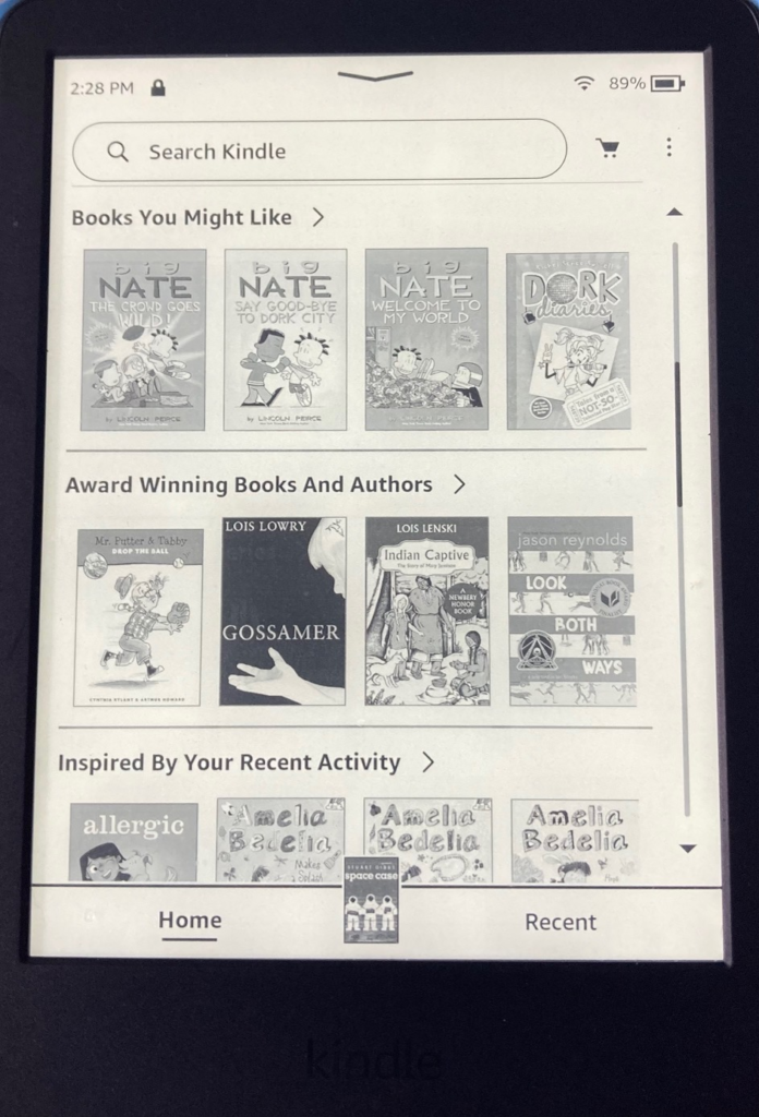 Kindle, easy books for struggling readers, graphic novels for kids, Big Nate, Dog Man, Max and the Midnights, Max and the Midknights